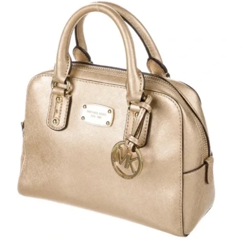 Michael Kors Gold metallic satchel bag - Picture 13 of 13